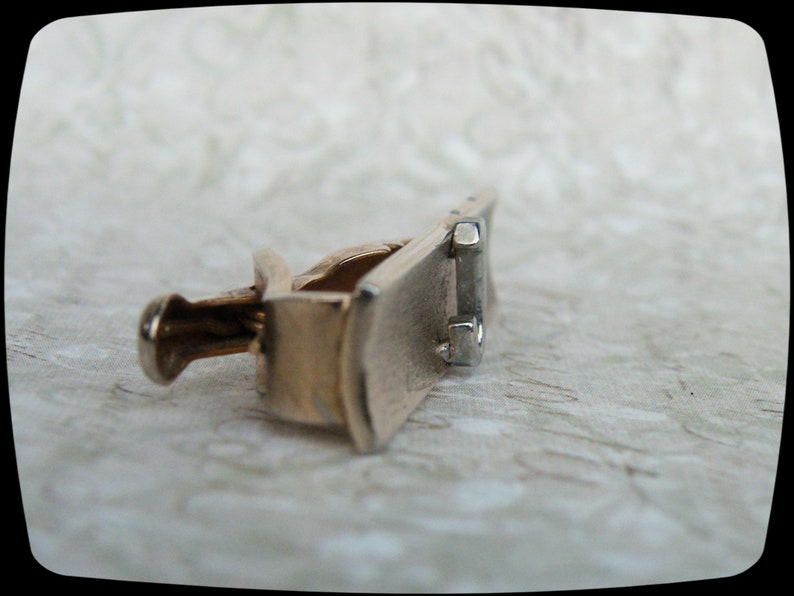 Vintage SWANK Initial J Tie Clip Silver-Tone Letter J on Gold-Tone Clip