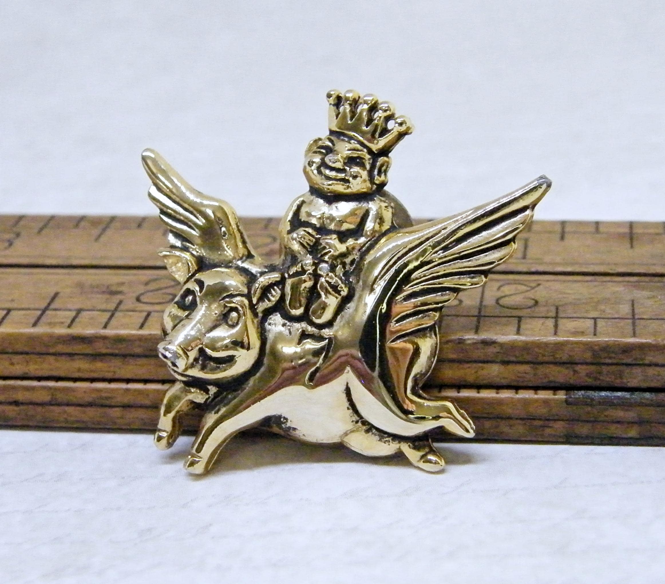 Royal Order of Jesters ROJ Billiken Riding Flying Pig Vintage Tie