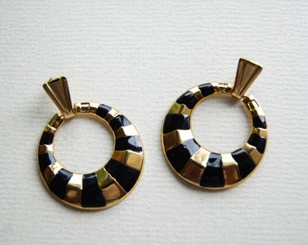 triangular Orecchini vintage nuovi in ottone dorato e argentato golden and silvery brass anni 80 triangolari Vintage new earrings 80s