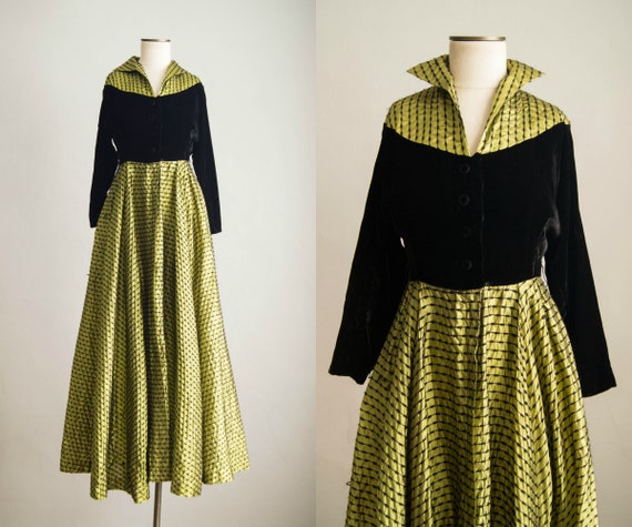 chartreuse velvet dress