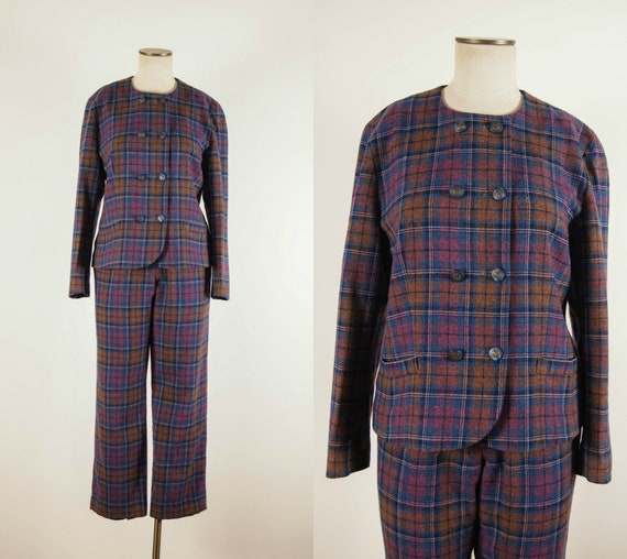 vintage 1990s suit / 90s plaid Pendleton suit / me