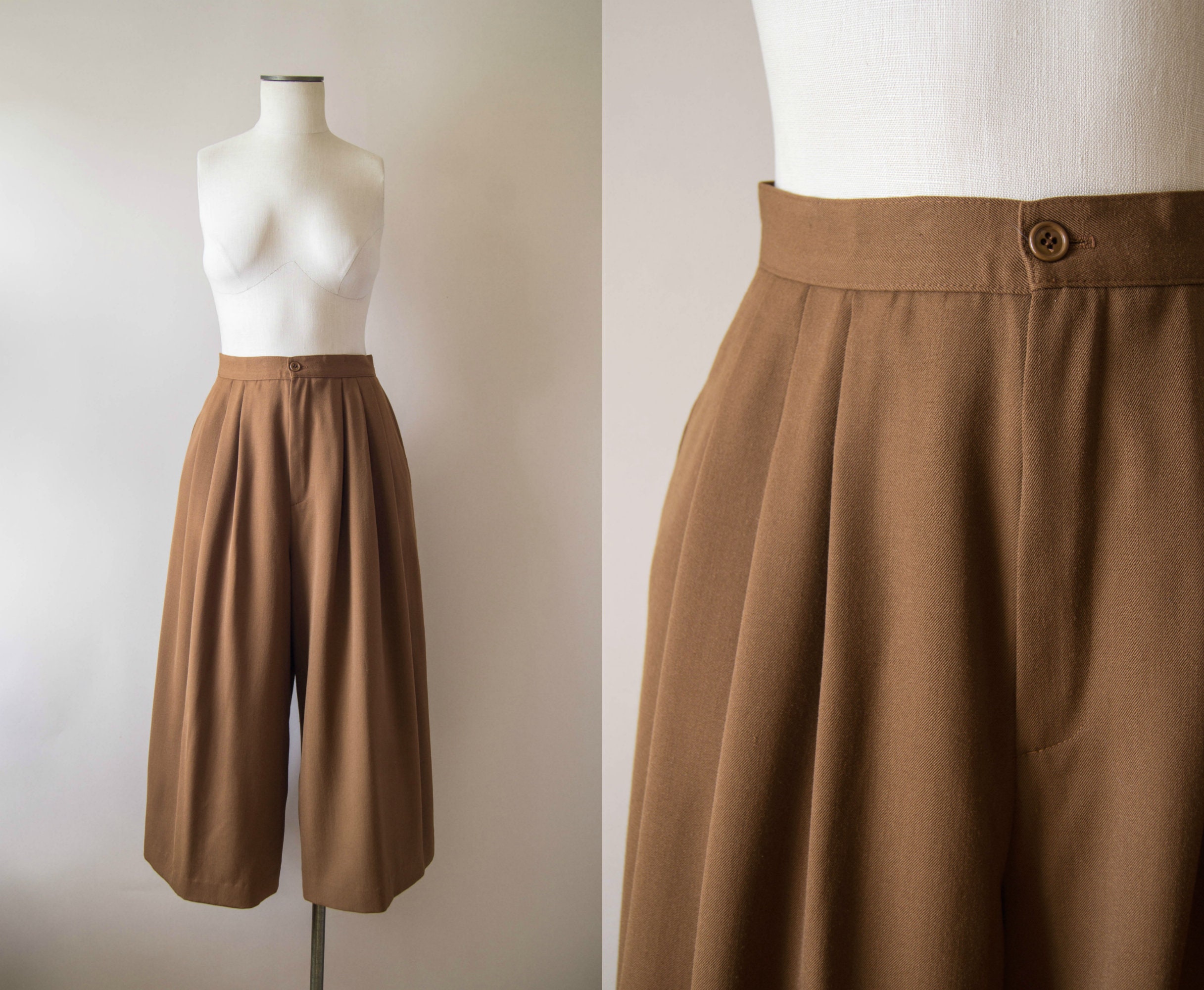 tan culotte trousers