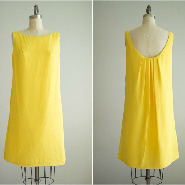 vintage 1960s dress / shift / canary yellow / 60s mod /  La Cage aux Folles Dress