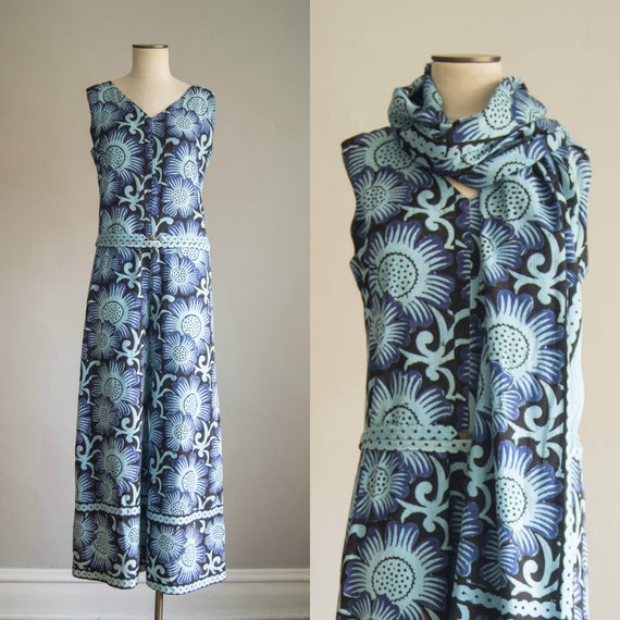 vintage 1940s jumpsuit / 40s cotton beach pajamas