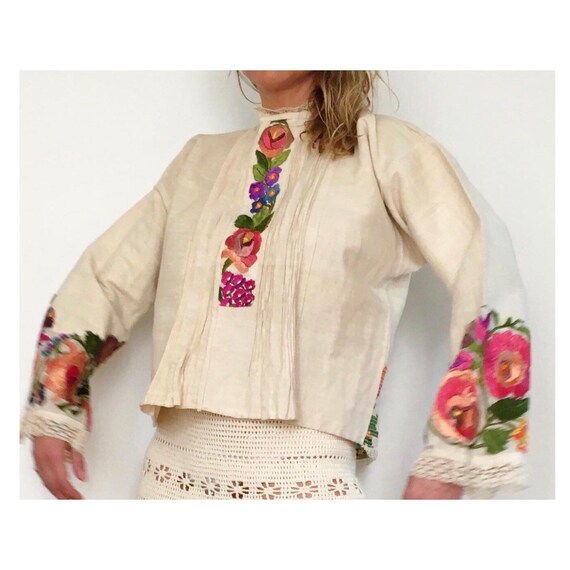 Antique Hungarian embroidery jacket.