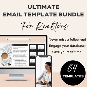 Ultimate Email Template Bundle for Real Estate Agents / 64 Templates / Follow Up CRM System for Realtors / Drip Campaign
