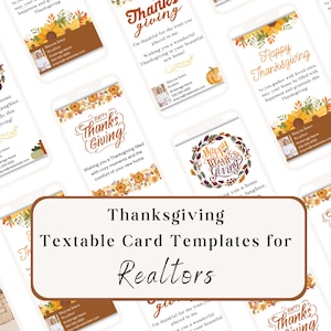 Thanksgiving Textable Cards for Realtors / Real Estate Greetings / Real Estate Business Card / Digital Textable / Realtor Fall Marketing