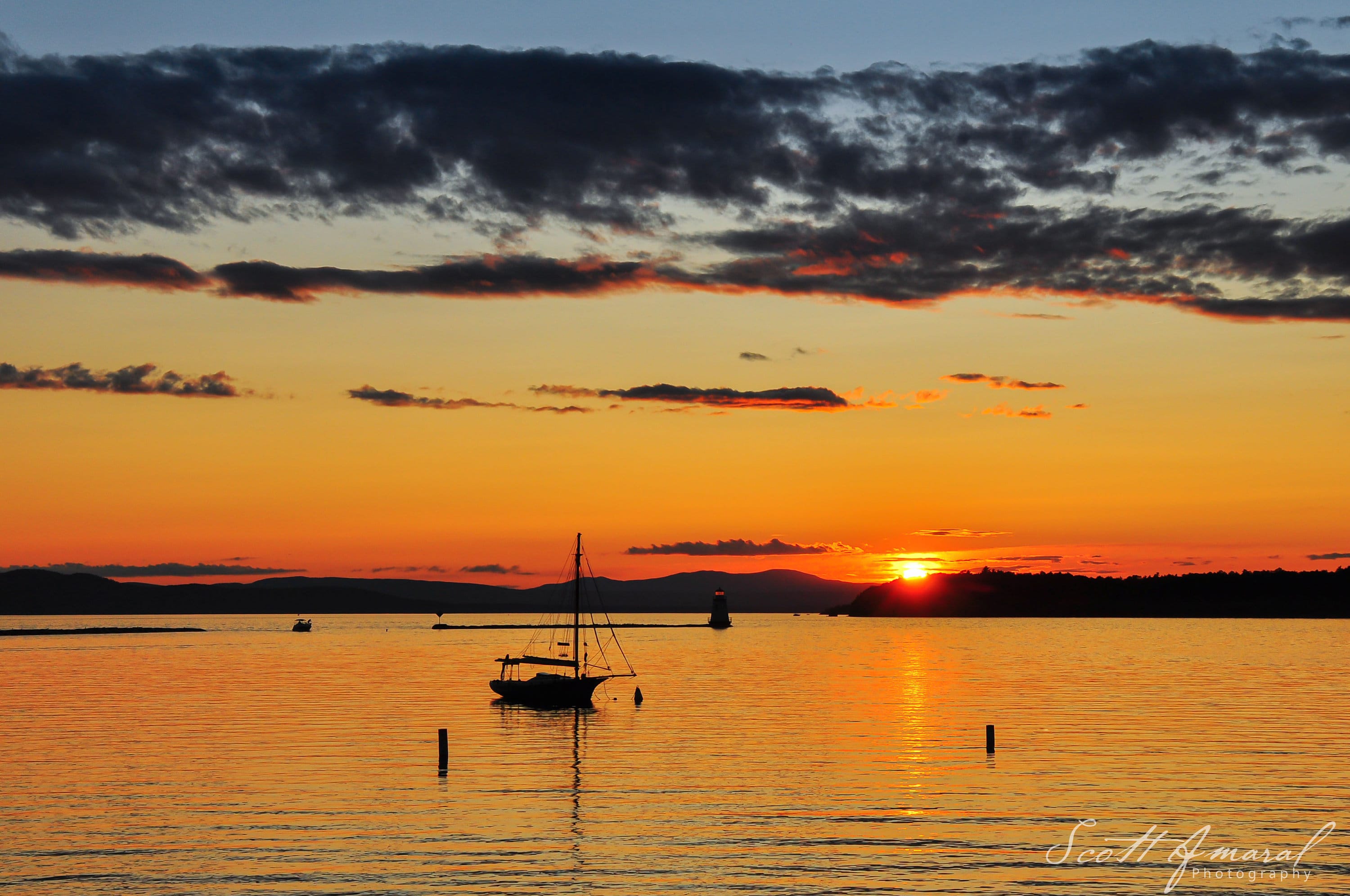 Lake Champlain Sunset Lake Champlain Color Photo Download Etsy