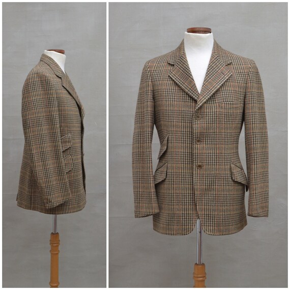 Vintage Blazer, 1970's tweed jacket, 70’s Brown ch