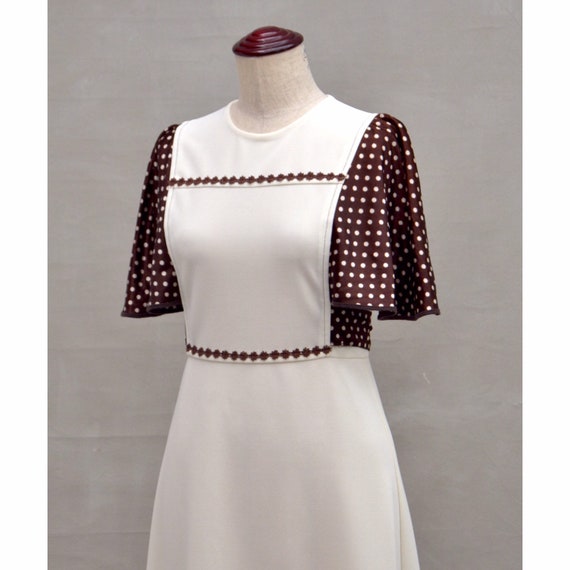 Vintage dress, 1970's cream maxi dress, 70's empi… - image 5