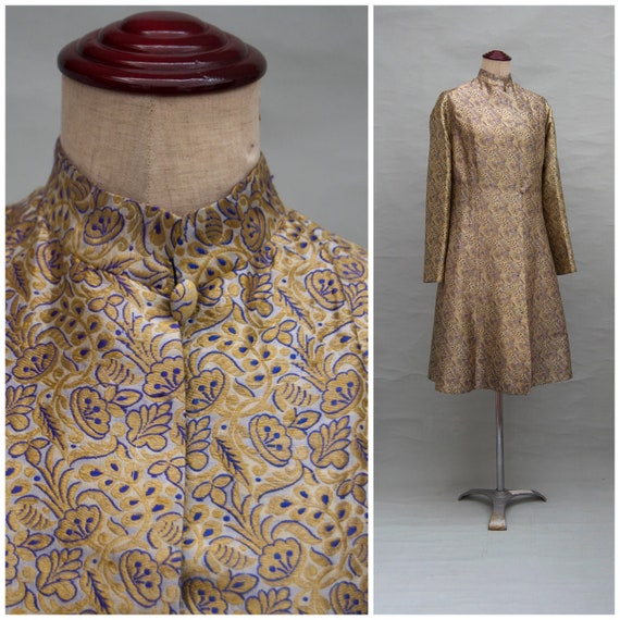 Vintage coat, 1930's / 40's Ladies gold / blue bro