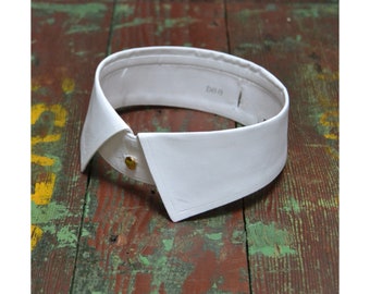 Vintage Collar, 1950's / 1960's detachable shirt collar, White semi stiff collar, Men's False Collar, Stand fall, Rocola West End, Size 15