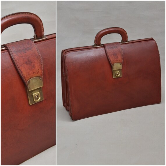Vintage Briefcase, 1960's / 70's brown leather bri