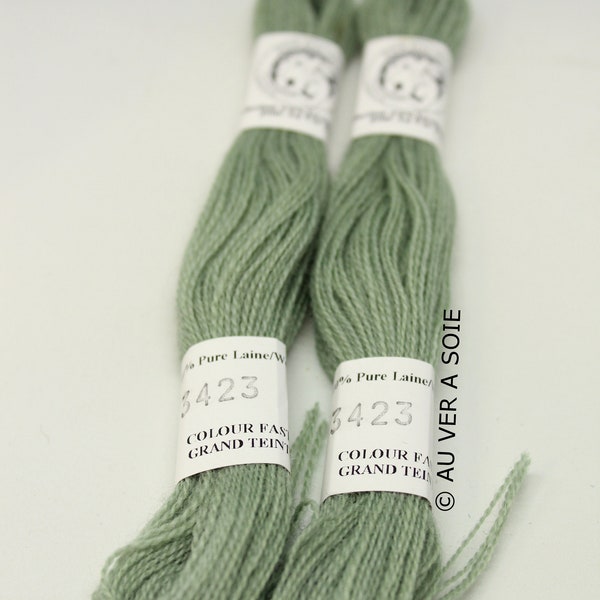 Aubusson feine Wolle 3423 grüne Asche