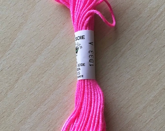 skeins of neon pink Algiers silk