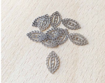 beautiful sequin silver filigree oval