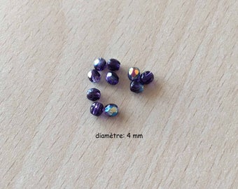 Sachet de perles à Multi facettes irisées violette