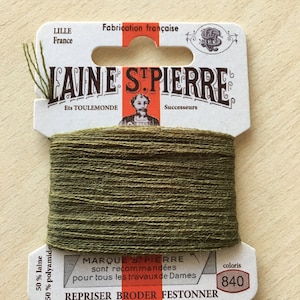 St. Pierre 840 army green wool yarn