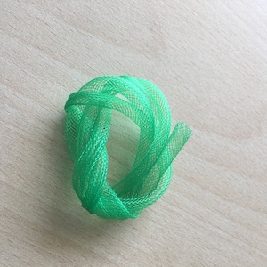 6mm tubular mesh ribbon green color