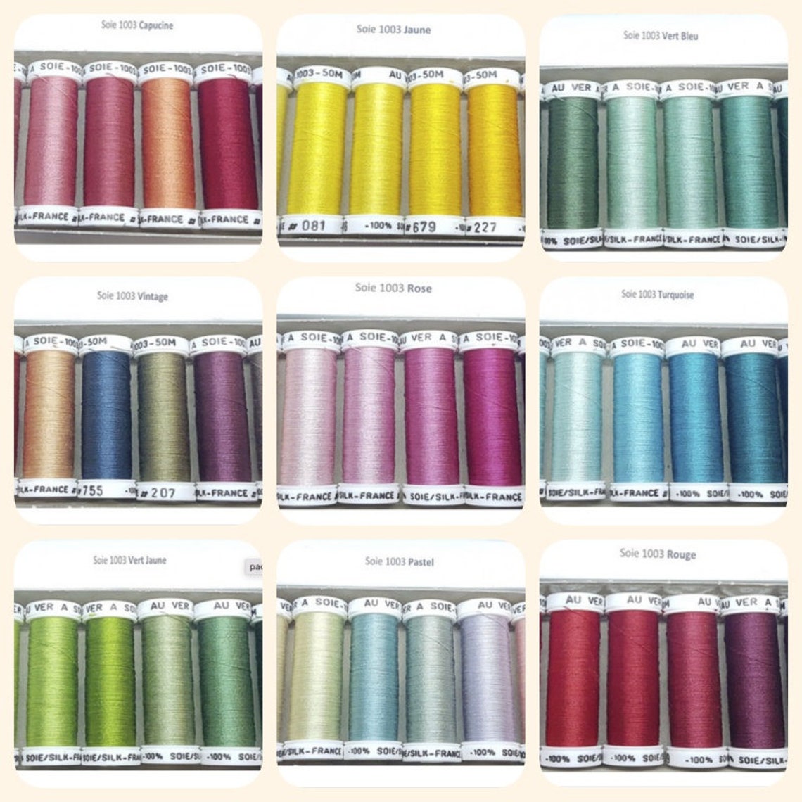 Pack of Silk Thread 1003 Bronze Green Shade - Etsy