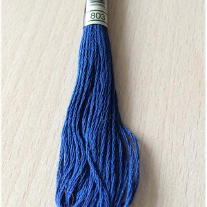 DMC mouliné 803 atrament niebieski, sześć nitek