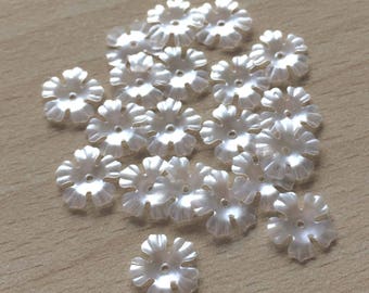 sequin flower engraved perliane color off-white