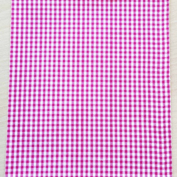 Stof zelfklevende patroon: vichy fuchsia 210 x 290 mm (A4)