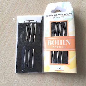 Tapestry needle size 14 set of 3 from the brand &quot;bohin&quot; without point