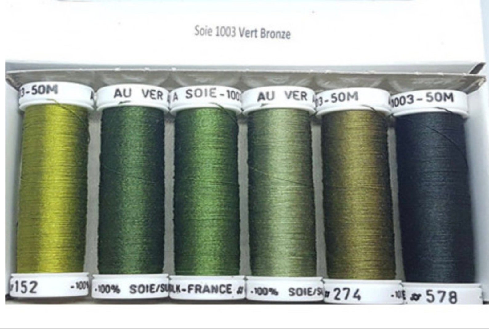 Pack of Silk Thread 1003 Bronze Green Shade - Etsy