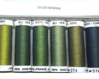 Silk thread pack 1003 shade bronze green