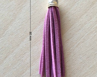 ring metal tip on Lavender suede tassel