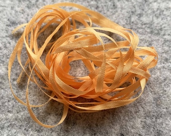 pure silk ribbon 2234 mandarin yellow 2 mm