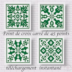four 45 stitch cross stitch squares for biscornus to download