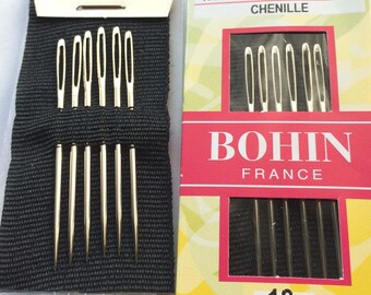 Aiguille à Chenille taille 18  lot de 6  de la marque "bohin" avec pointe