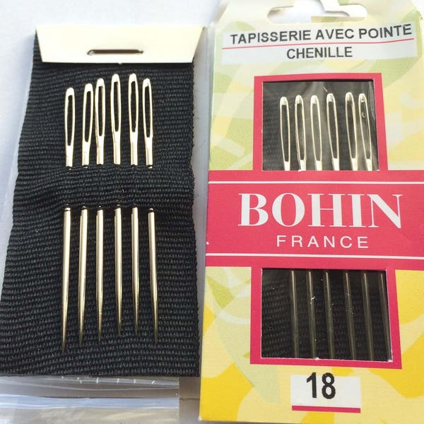 Caterpillar needle size 18 lot of 6 of the brand "bohin" with tip