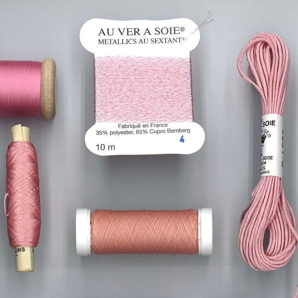 pack discovered silk thread pink mix