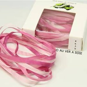Silk ribbon 4630 degraded 4 mm French quality with silkworm