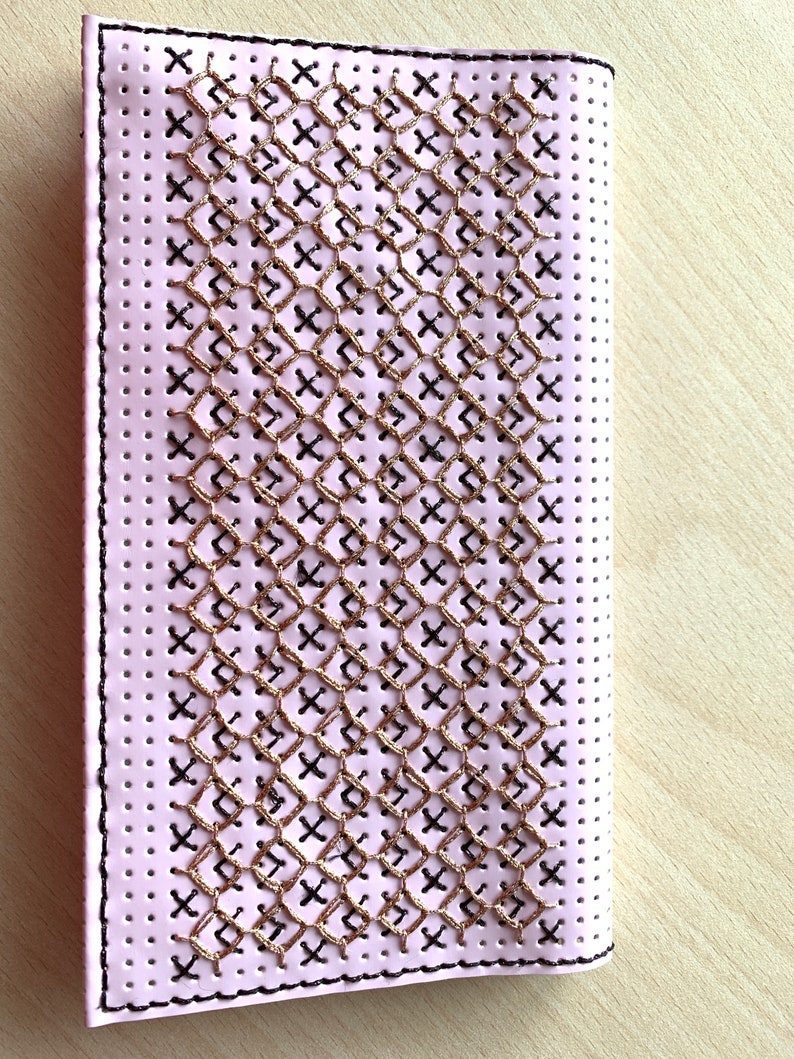 Vinyl lacquered perforated porcelain pink