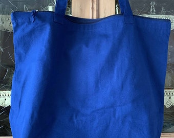 navy blue "New York" tote bag with zip