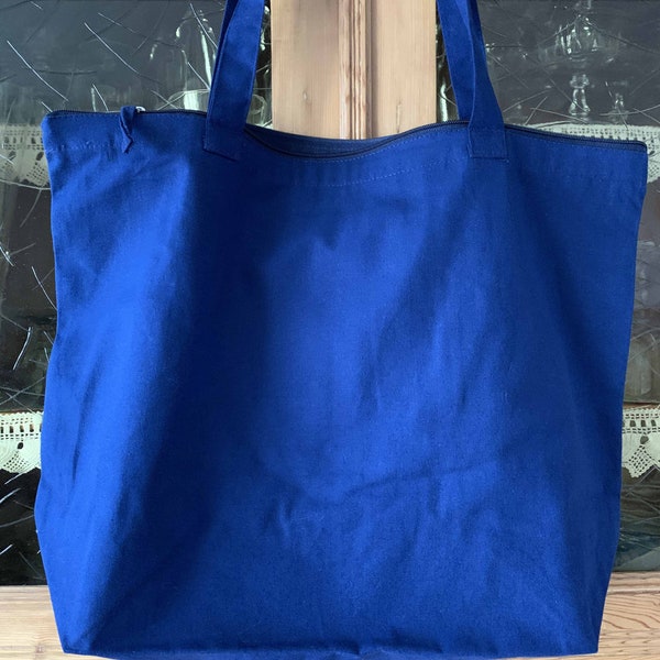 tote bag "New York" bleu marine avec Zip