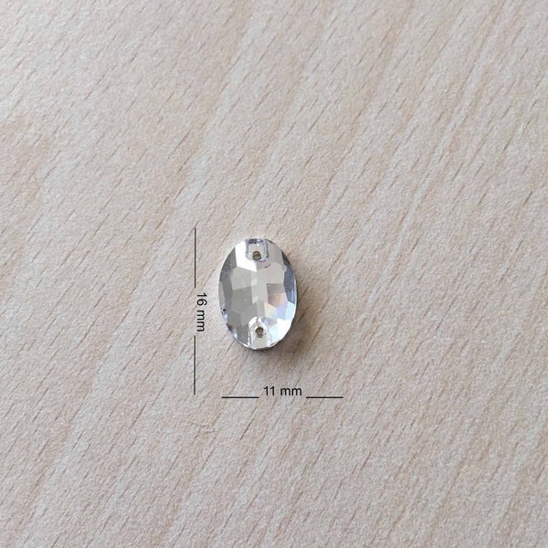 rhinestones in the shape of oval 11 x 16 mm