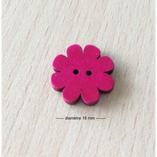 pretty fuchsia flower 18 mm in diameter wood shape