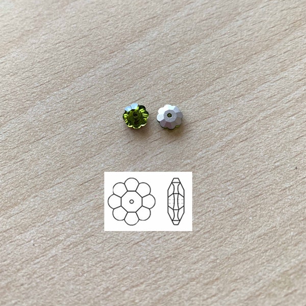 Strass Swarovski Flower Marguerite Lochrose parrot green 5 mm