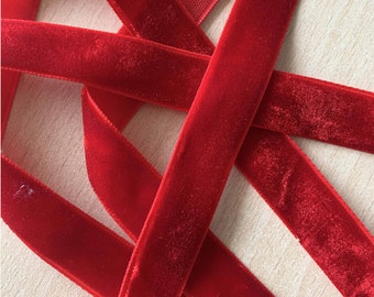 red color embroidery special velvet ribbon