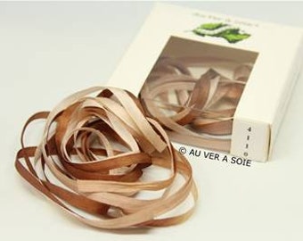 Silk ribbon 4110 degraded 4 mm French quality with silkworm