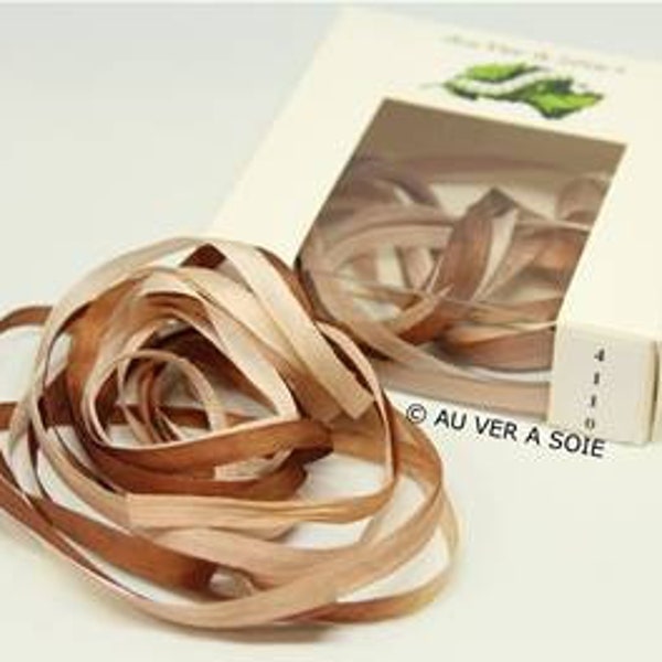 Ruban de soie 4110 dégradé 4 mm qualité française au ver à soie