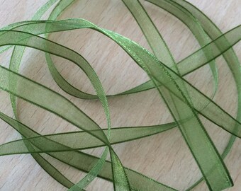 light and translucent green muslin ribbon 299