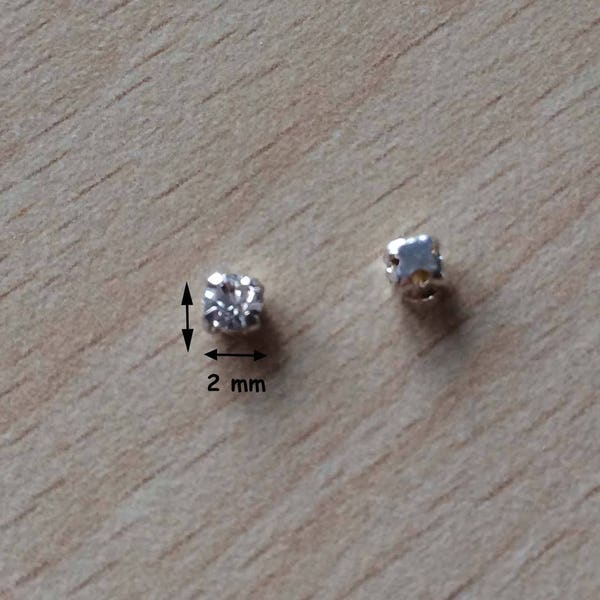 Strass Swarovski cabochon "Chatons"  2 mm crystal