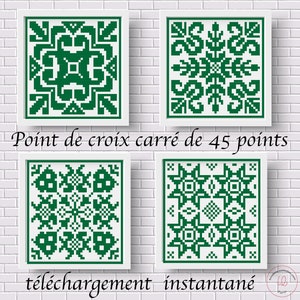 four 45 stitch cross stitch squares for biscornus to download