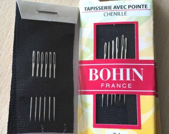 Aiguille à Chenille taille 24 lot de 6  de la marque "bohin" avec pointe